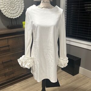 Cocomo White Top with Floral Accents